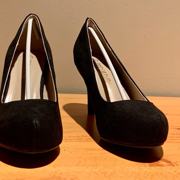 black suede heels, size 6 - Picture 2 of 5